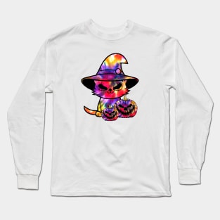 Halloween Pumpkin Cat Long Sleeve T-Shirt